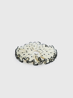 Greatest Gift Scrunchie White Polka