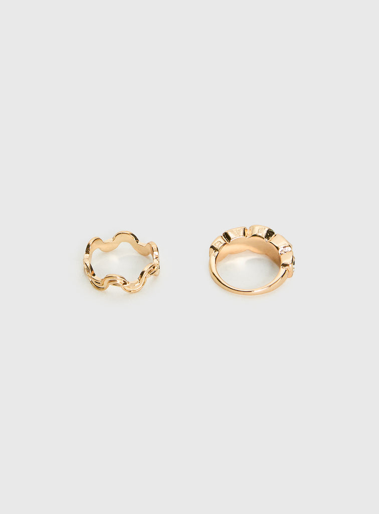 Glitzy Ring Pack Gold | Princess Polly