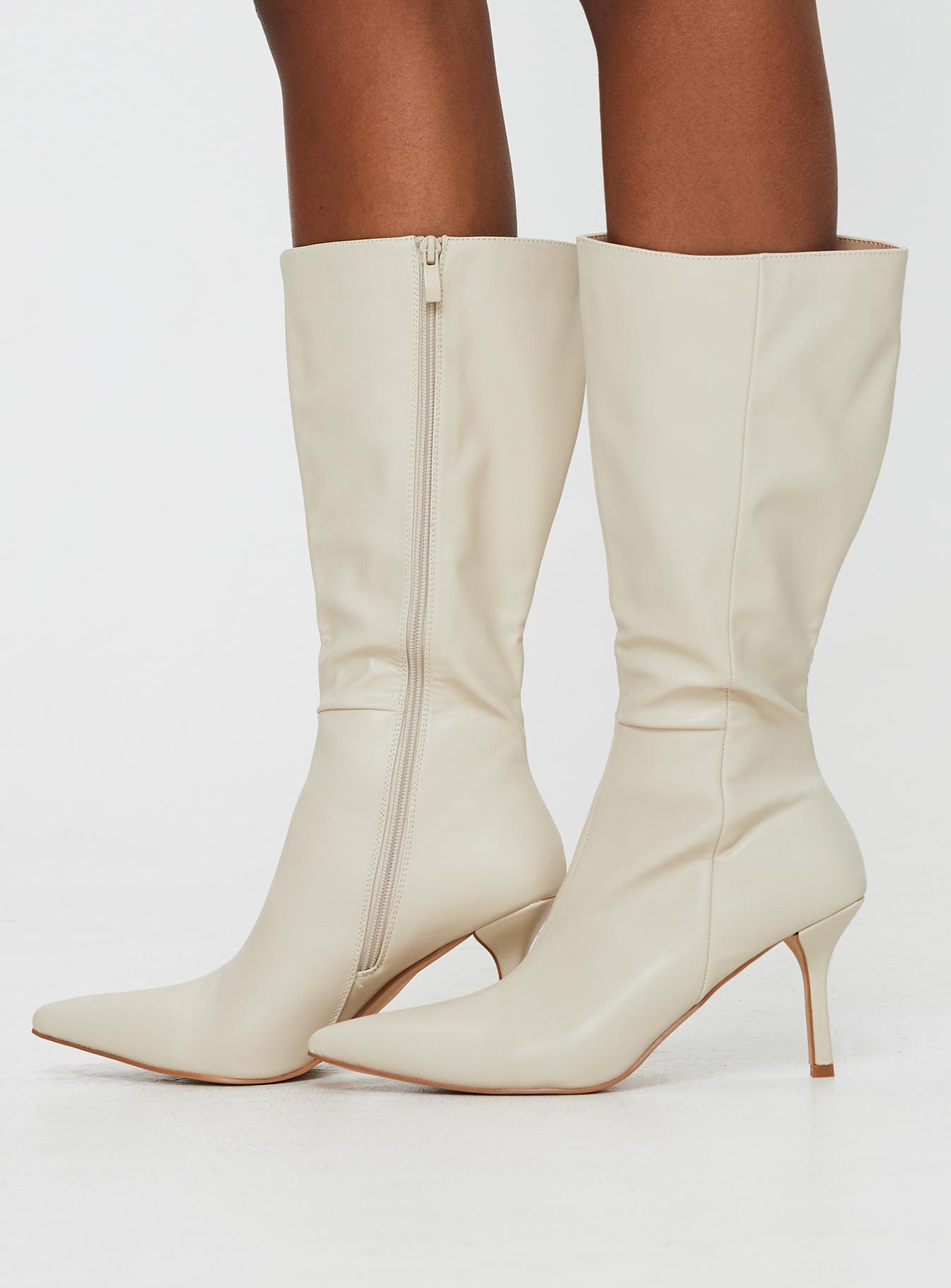 Elodiee Knee High Boots Cream Elodiee Knee High Boots Cream