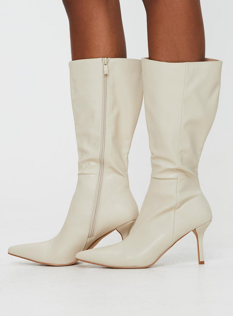 Elodiee Knee High Boots Cream Elodiee Knee High Boots Cream