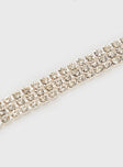 Silver-toned necklace Diamante detail, lobster clasp fastening