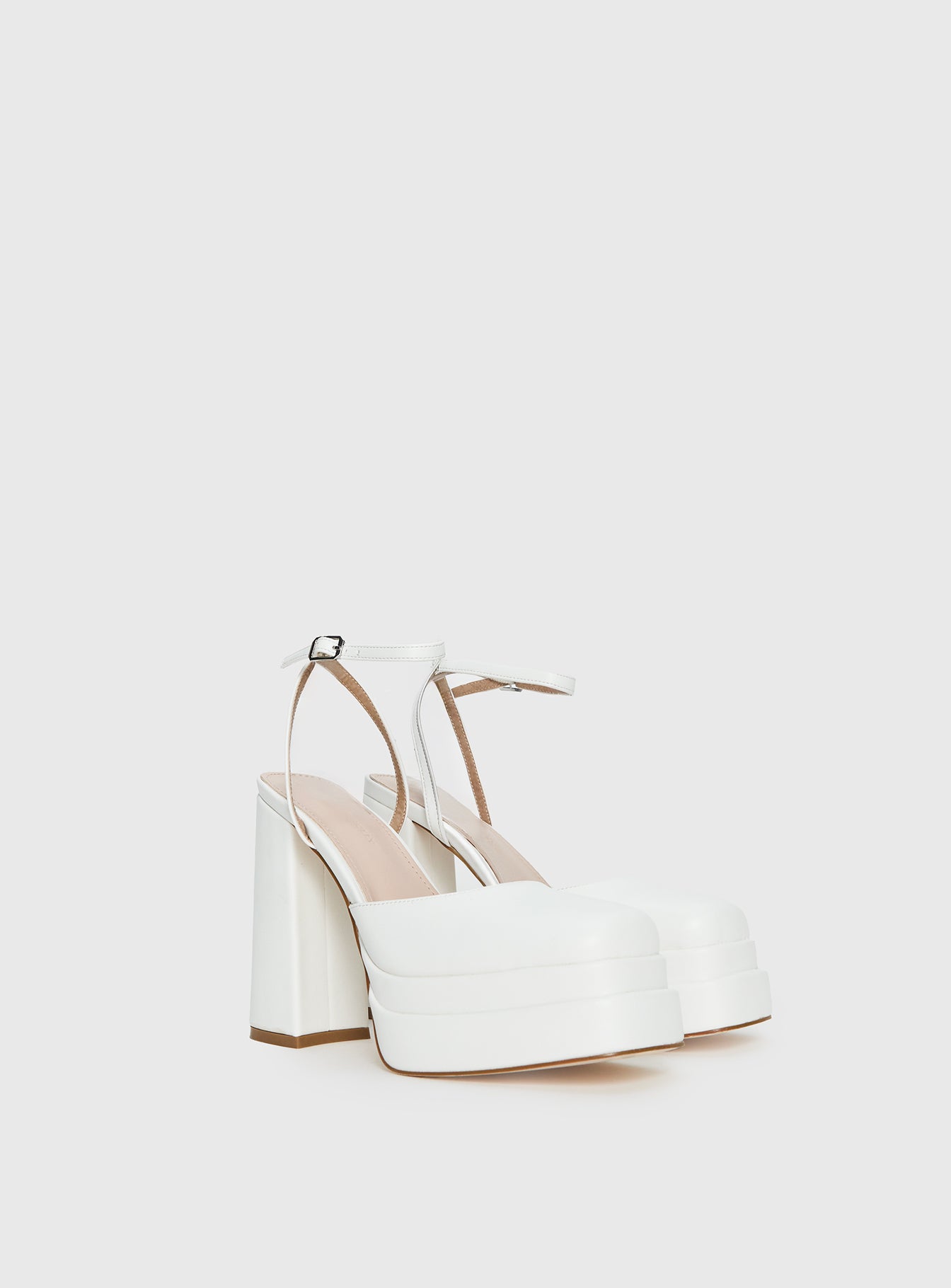 Alto Platform Heels Matte White