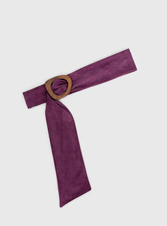 Toluca Faux Suede Belt Plum