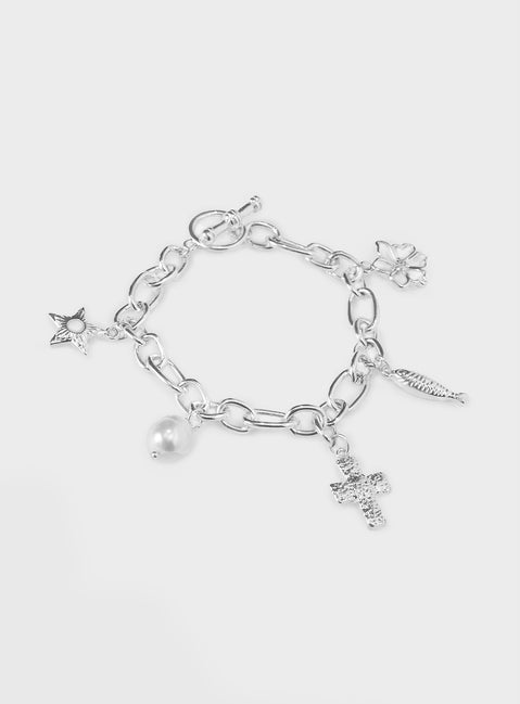 What A Catch Charm Bracelet Silver