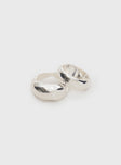 Silver-toned ring pack Two rings in pack, chunky style, both rings different 