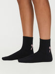 Adonna Sock Black / Pink