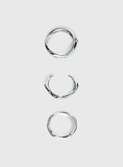 Hot Gossip Cuff Set Silver