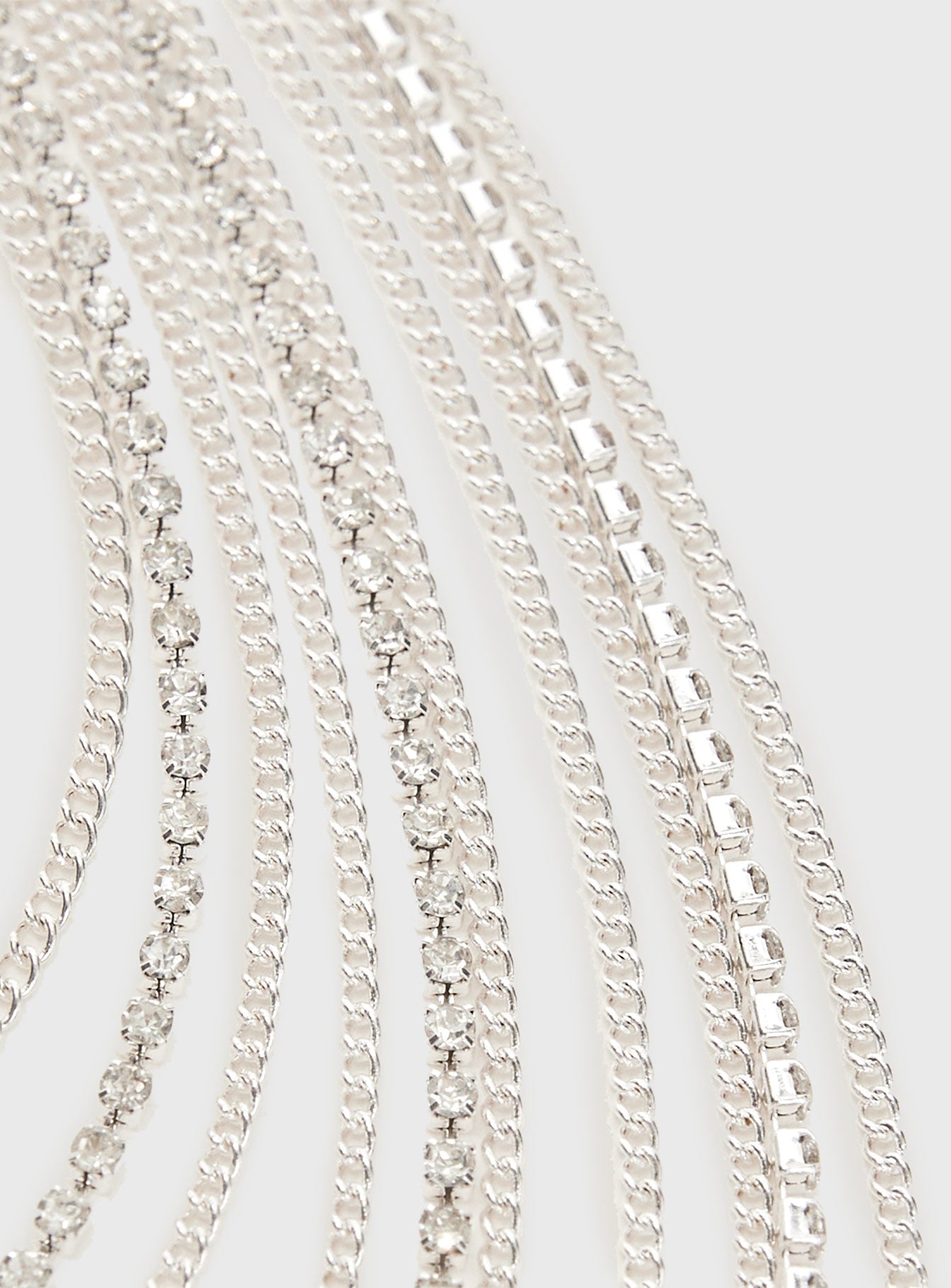 Michael Kors Sterling Silver Layered Pavé Disk Necklace | H.Samuel