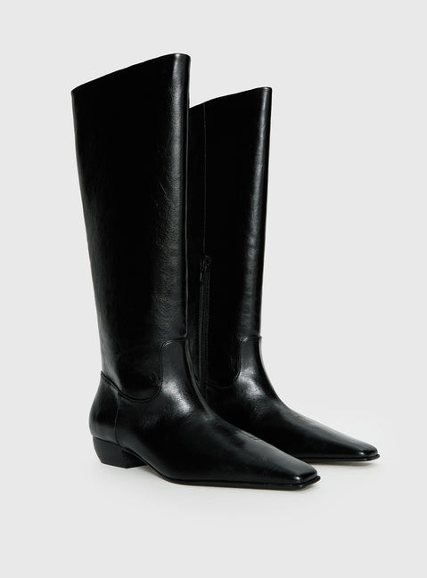 Dance For You Knee High Boots Black