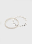 Silver-toned bracelet pack Pack of  eight, bangle style