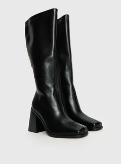 Renzo Knee High Boots Black