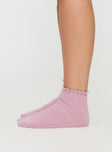 Penne Ruffle Socks Pink