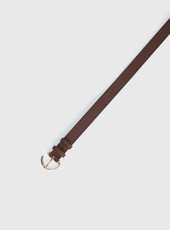 Tavian Faux Leather Belt Brown / Gold