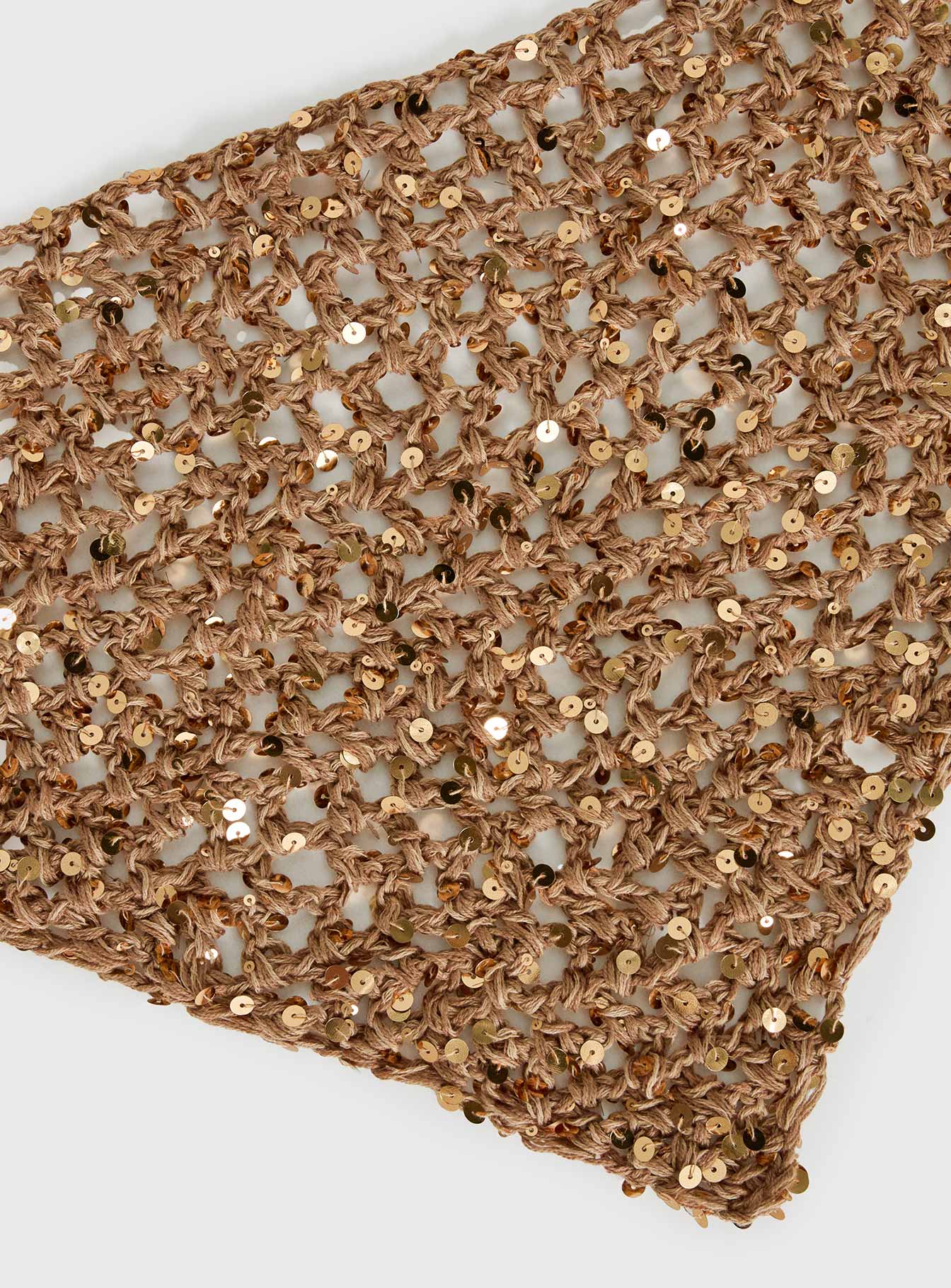 Deyla Sequin Crochet Hair Scarf Gold | Princess Polly