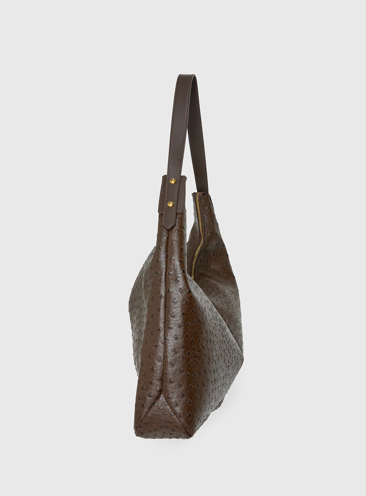 Colter Faux Leather Textured Shoulder Bag Brown
