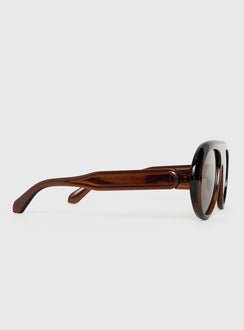Callissa Oversized Aviator Sunglasses Brown