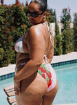 Renee Bikini Bottoms Red Multi Curve