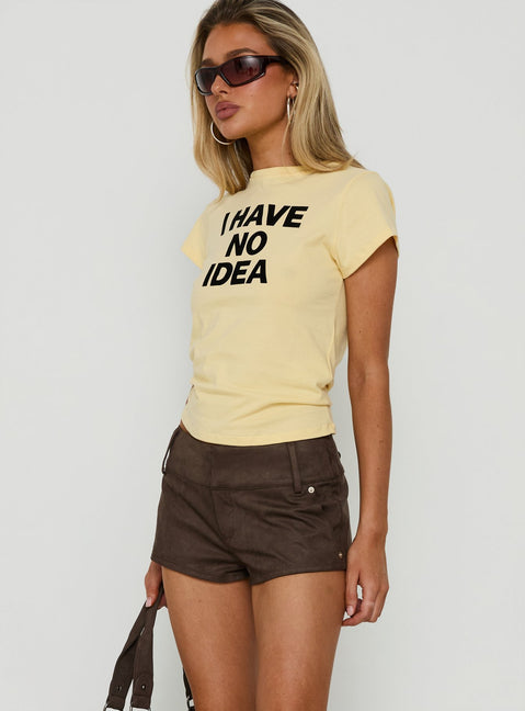 Lydee Lace Up Mini Shorts Brown