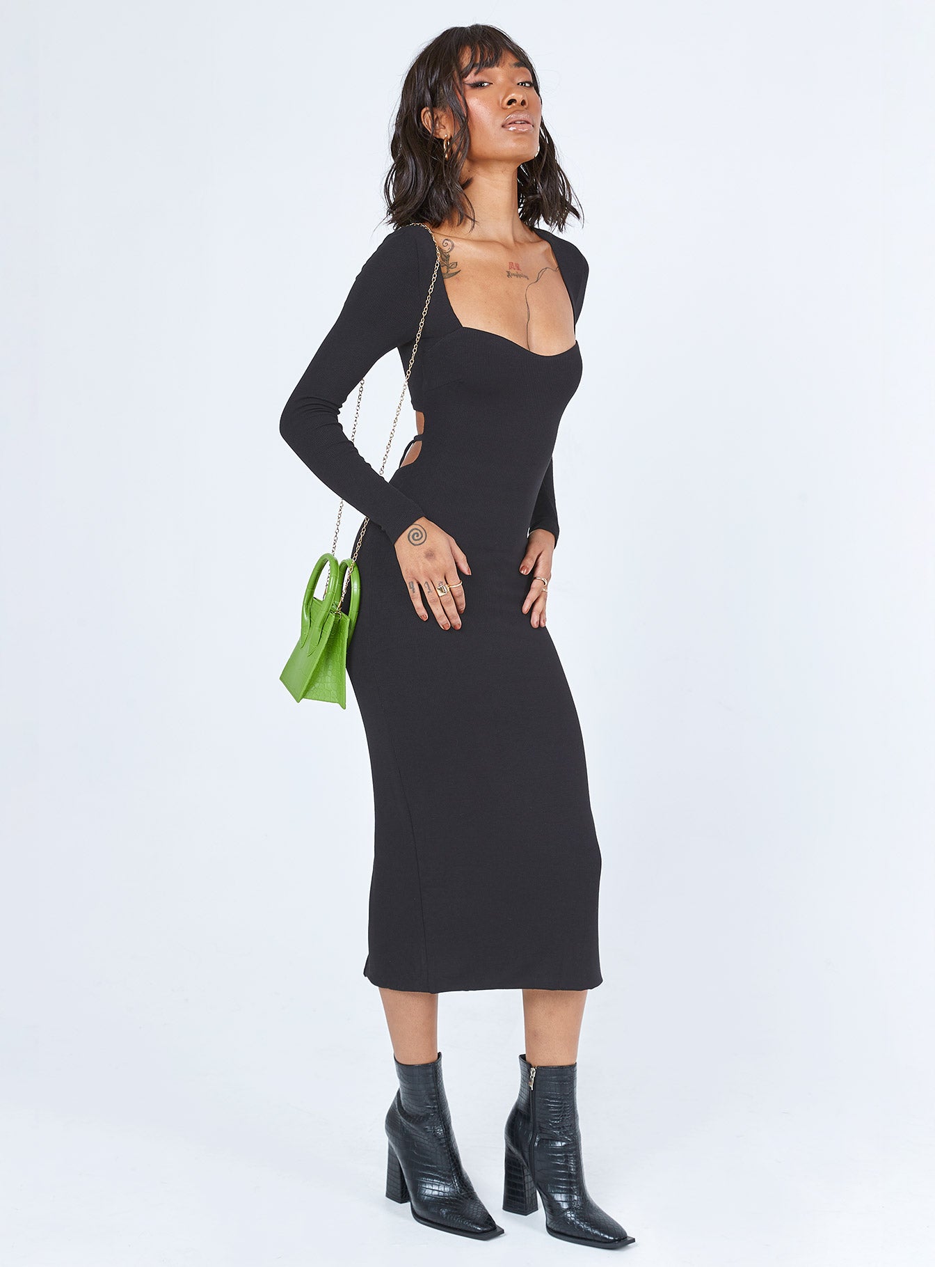midi dress for tall women Nolan Midi Dress Black Tall