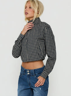 Aura Jacket Navy / Lemon Plaid