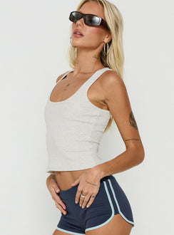 Baseline Square Neck Rib Tank Top Grey Marle