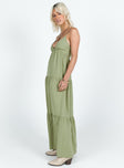 Princess Polly Square Neck  Chelsea Maxi Dress Sage Green