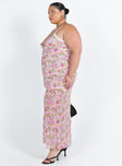 Princess Polly Scoop Neck  Emily Maxi Dress Pink Floral Curve