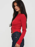 Suzu Long Sleeve Top Red