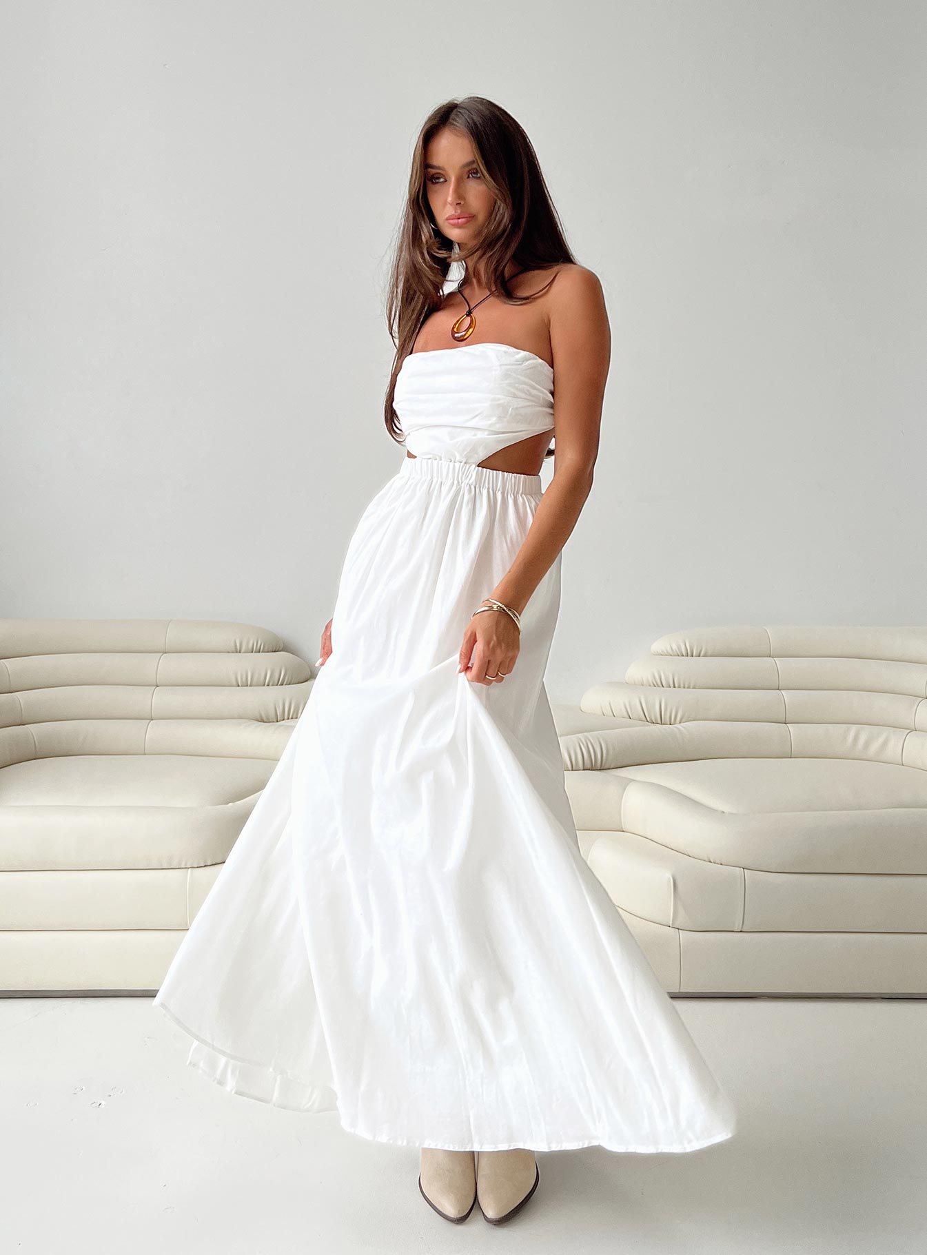 product Princess Polly Asymmetric Neckline  Jessia Maxi Dress White