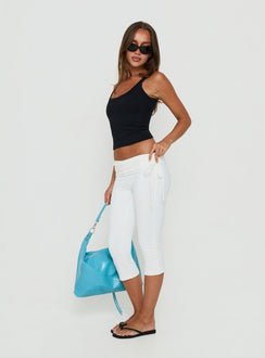 Bailor Channel Waistband Capri Pants White