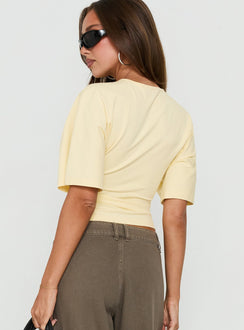 Nakota V Neck Cinched Tee Butter Yellow