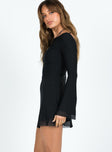 product Princess Polly Boat Neck  Lukea Long Sleeve Mini Dress Black Petite