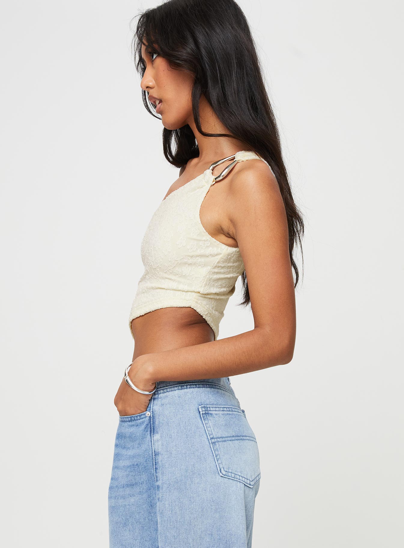 Crop top en gaze de coton et bretelles torsadées - Beige - - 18.00 Crop top en gaze de coton et bretelles torsadées - Beige - - 18.00