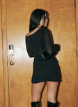 Carmelle Off The Shoulder Mini Dress Black
