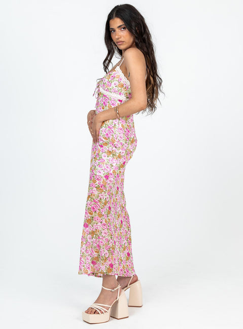 product Princess Polly High Neck  Emily Maxi Dress Pink Floral Petite
