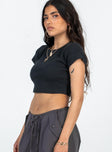 Classic Crop Tee Black Petite