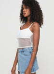 product Princess Polly Sleeveless Square Neck  Tadeo Lace Cami Top White