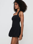 Gigli Bubble Hem Mini Dress Black