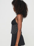 product Princess Polly Sleeveless Plunger  Castien Top Black Polka