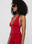 Take Me Out Halter Top Red