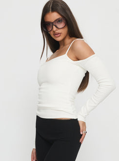 Teenage Dreams Layered Long Sleeve Top White