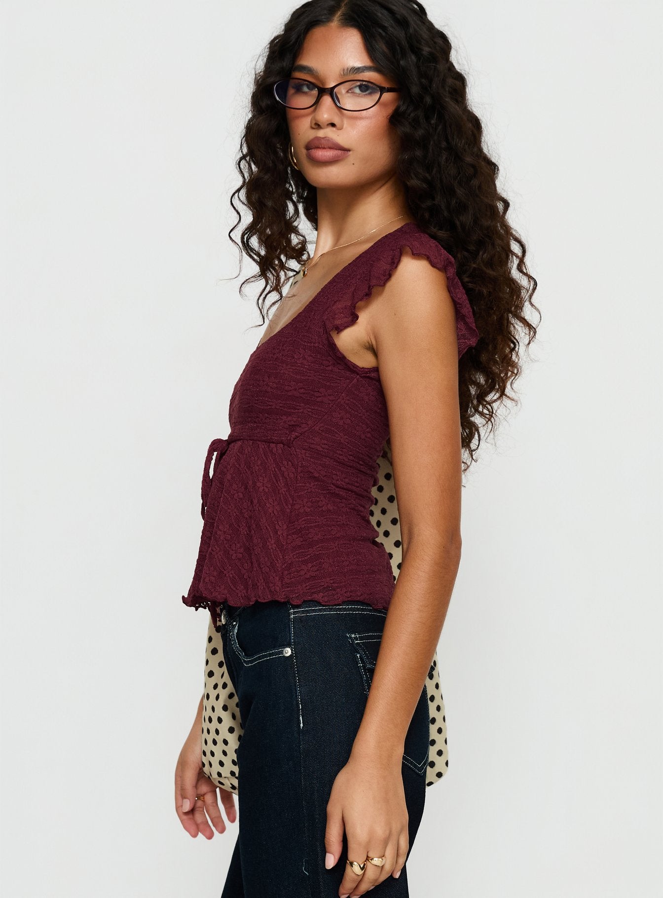 Auroraah Frill Top Cherry | Princess Polly