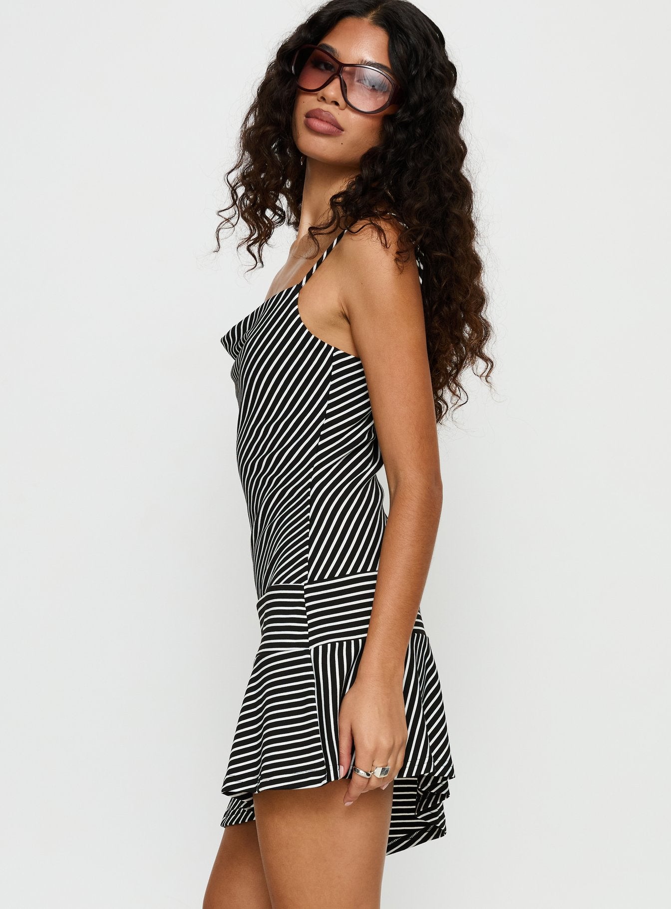 black and white princess polly dress Anya Mini Dress Black / White
