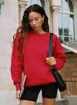 Dream Fleece Classic Crewneck Sweatshirt Red