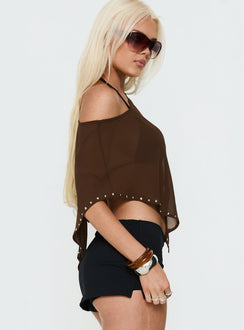Safe Space Sheer Poncho Brown