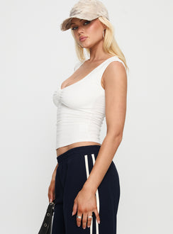 Penni Ruched Tank Top White
