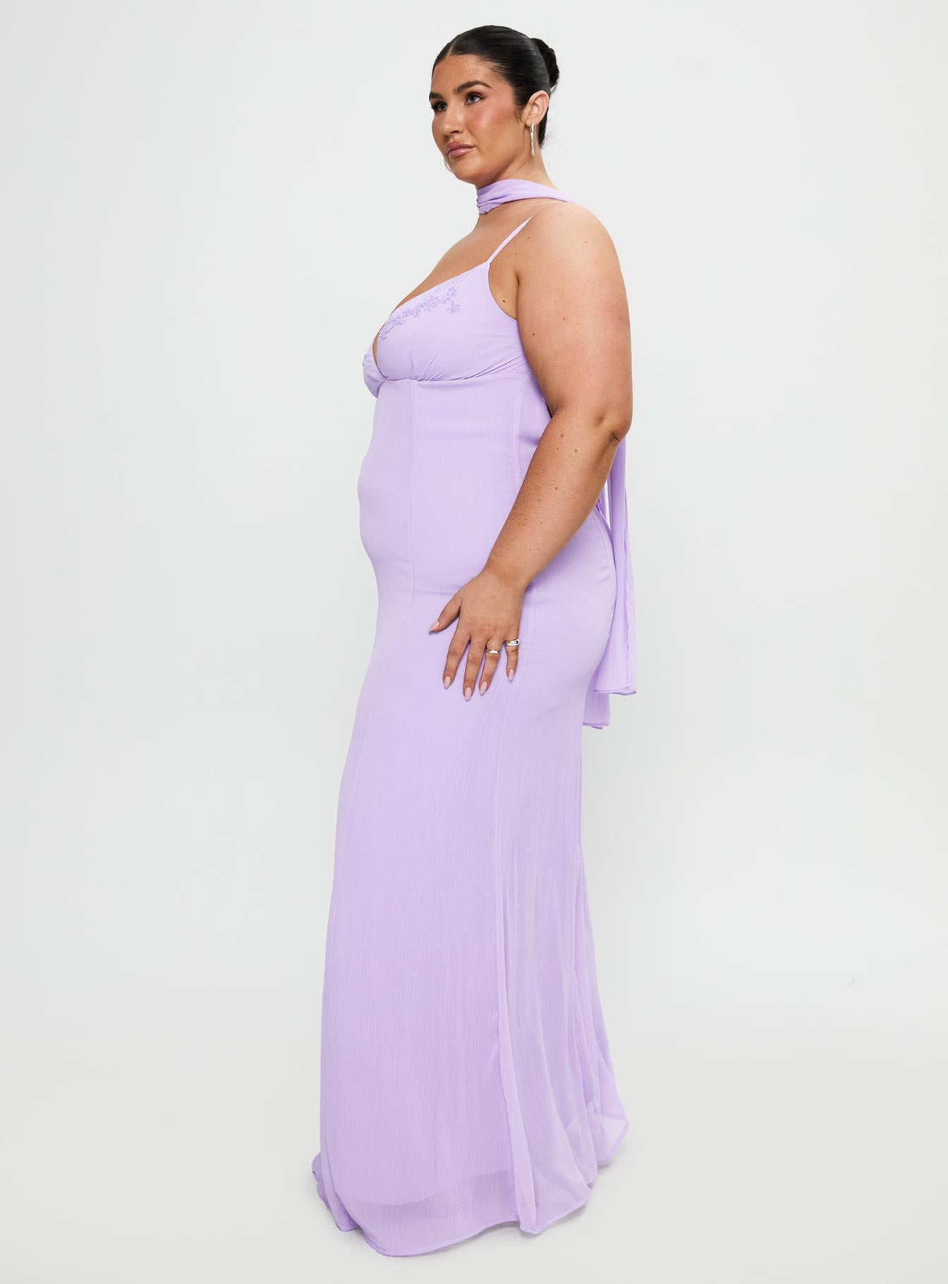 jadira scarf maxi dress purple Jadira Scarf Maxi Dress | Purple | Womens