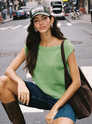 Ashfield Off Shoulder Top Green