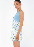 Princess Polly Plunger  Nellie Spliced Mini Dress Blue / White