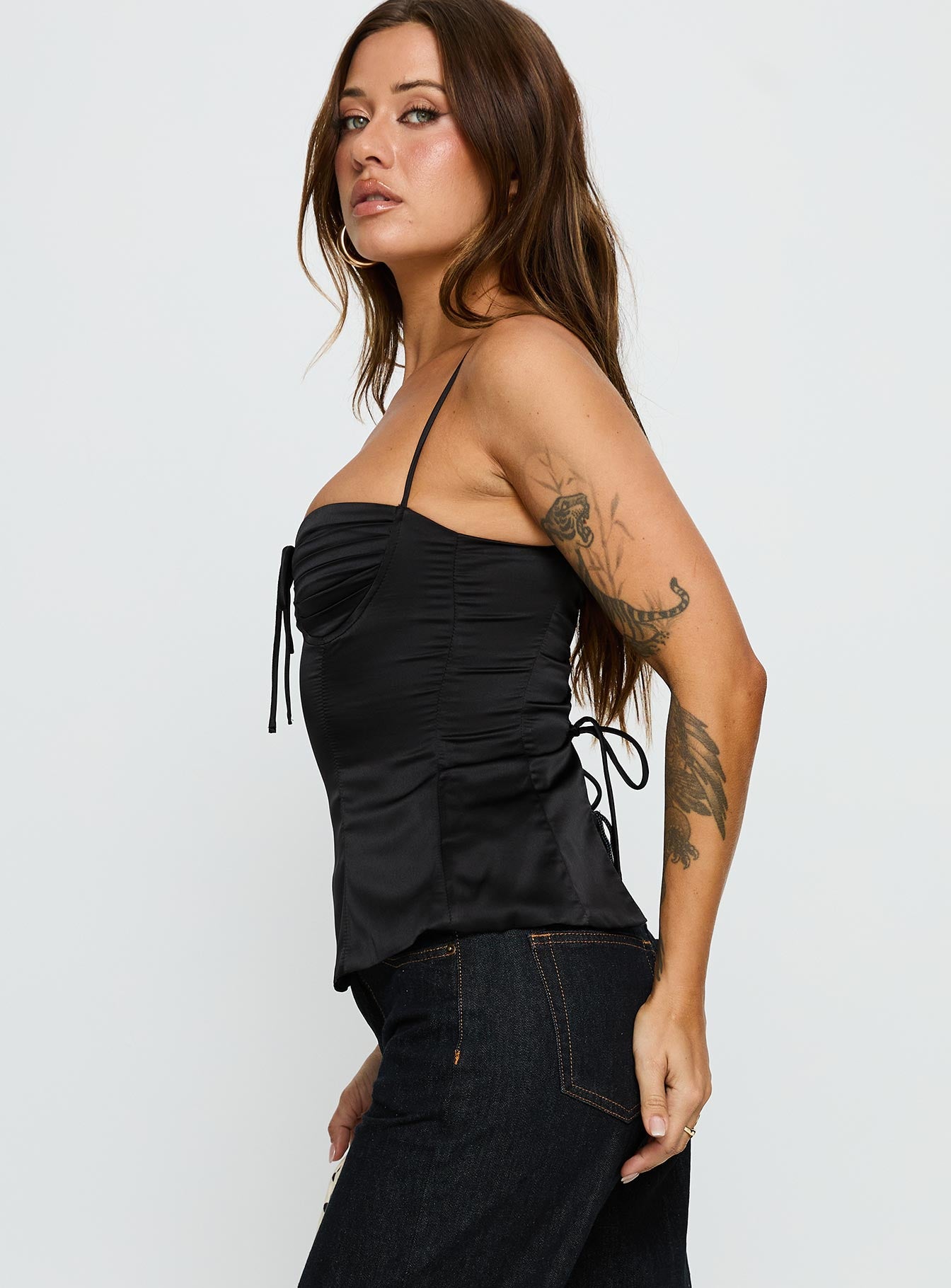 Hildy Tie Back Top Black | Princess Polly